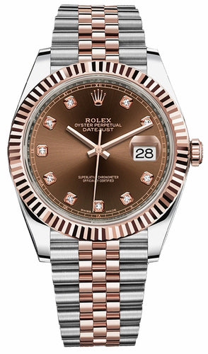 rolex datejust 18kt rose gold 41mm men's watch