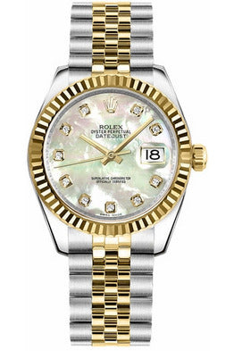 rolex datejust 31 mother of pearl diamond dial watch 178273