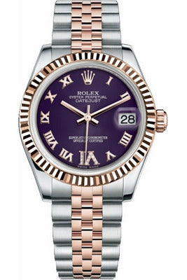 rolex datejust 31 purple dial watch 178271