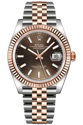 rolex datejust 41 automatic rose gold & steel watch 126331