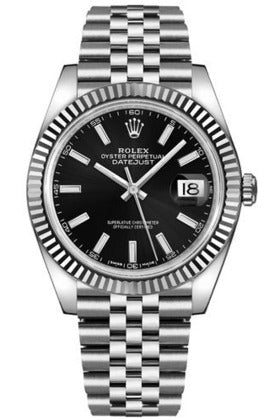 rolex datejust 41 black dial men's watch 126334-0018