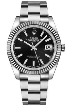 rolex datejust 41 black dial oyster bracelet men's watch 126334-0017