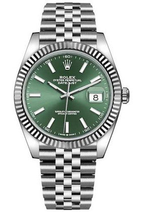 rolex datejust 41 green dial jubilee bracelet men's watch 126334-0028