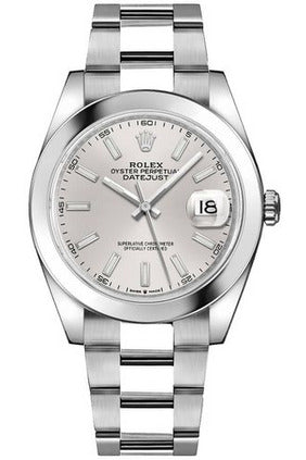 rolex datejust 41 men's silver dial watch 126300-0003