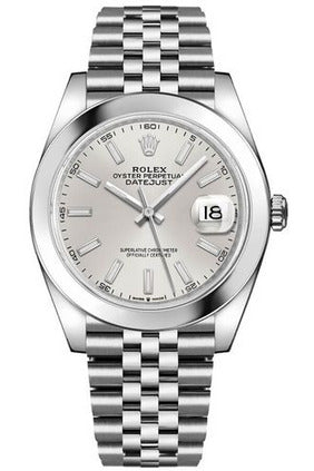 rolex datejust 41 silver dial men's watch 126300-0004