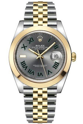 rolex datejust 41 wimbledon dial men's watch 126303-0020