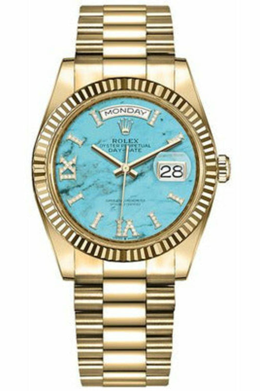 rolex day-date 36 turquoise 128238