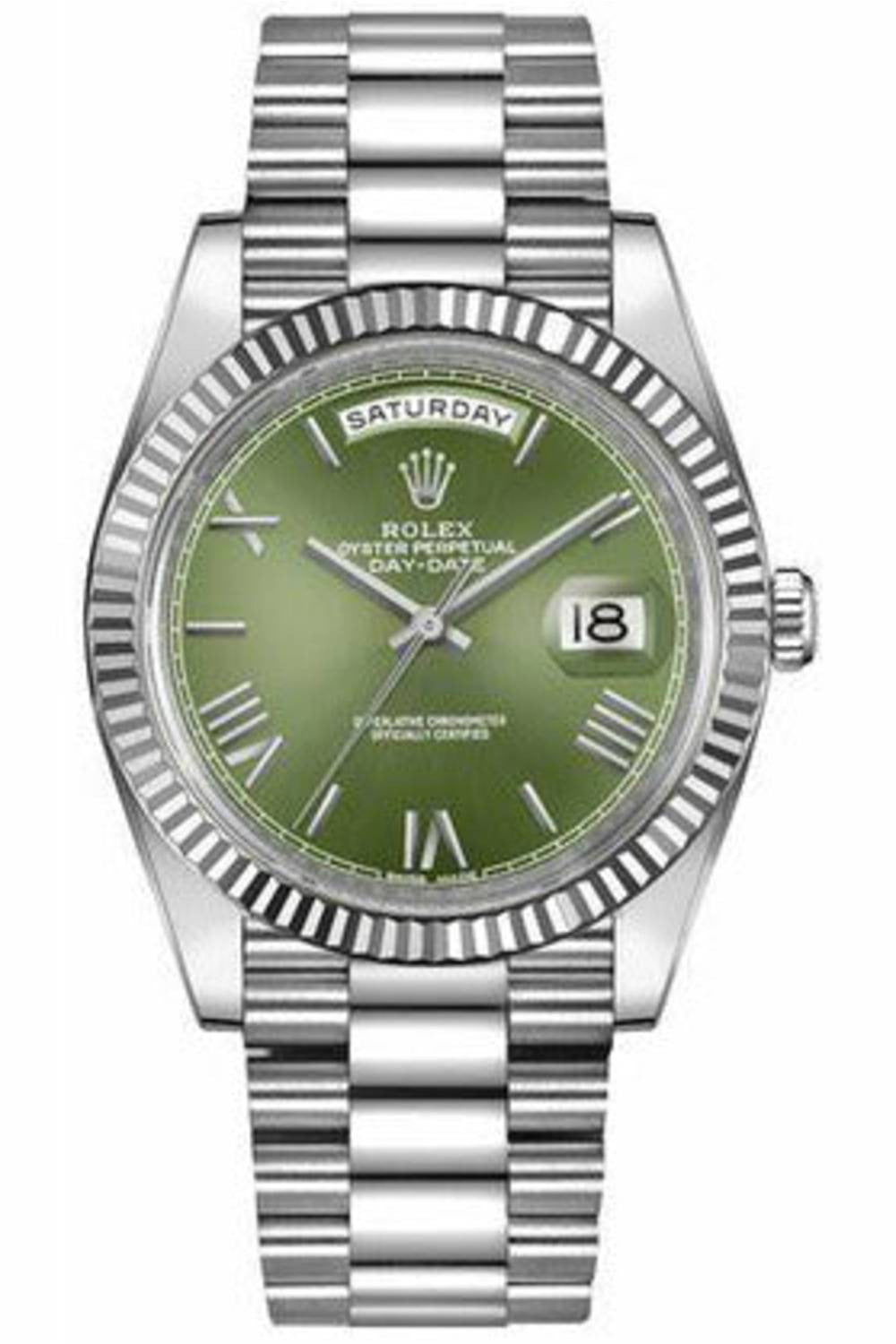 rolex day-date 40 green dial white gold 228239