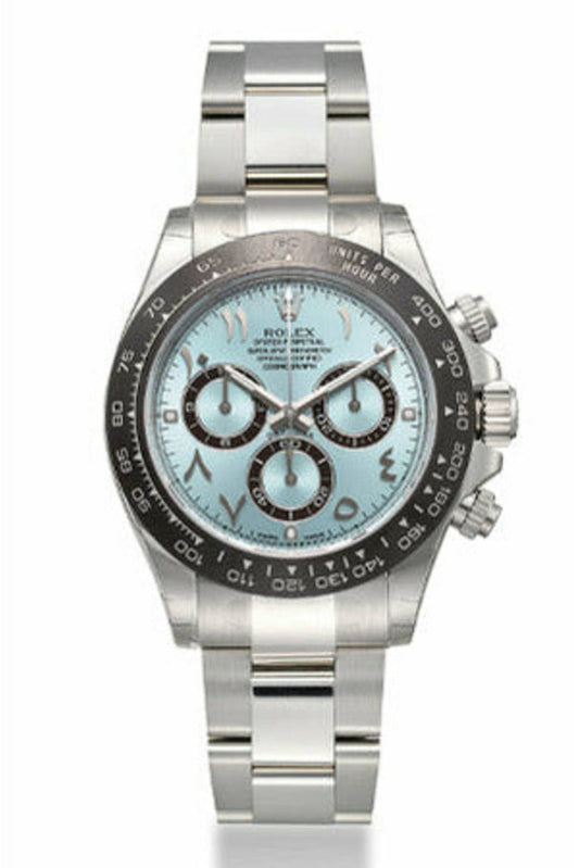 rolex daytona cosmograph platinum arabic dial 116506