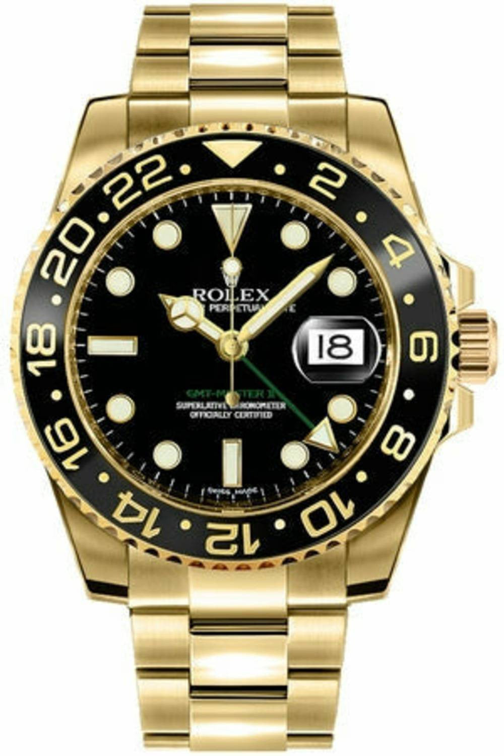 rolex gmt-master ii gold 116718