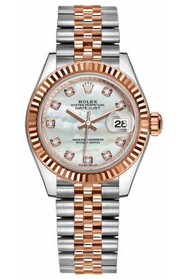 rolex lady-datejust 28 mother of pearl diamond watch 279171