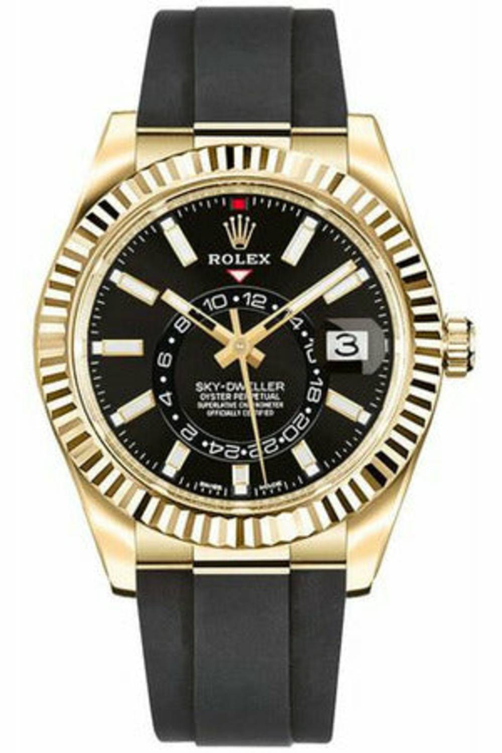 rolex sky-dweller 18k yellow 326238-0009