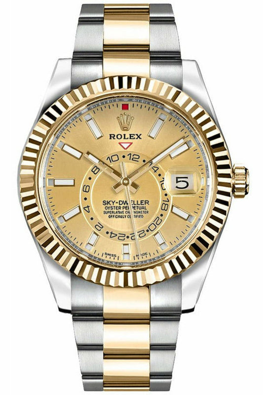 rolex sky-dweller champagne dial men's watch