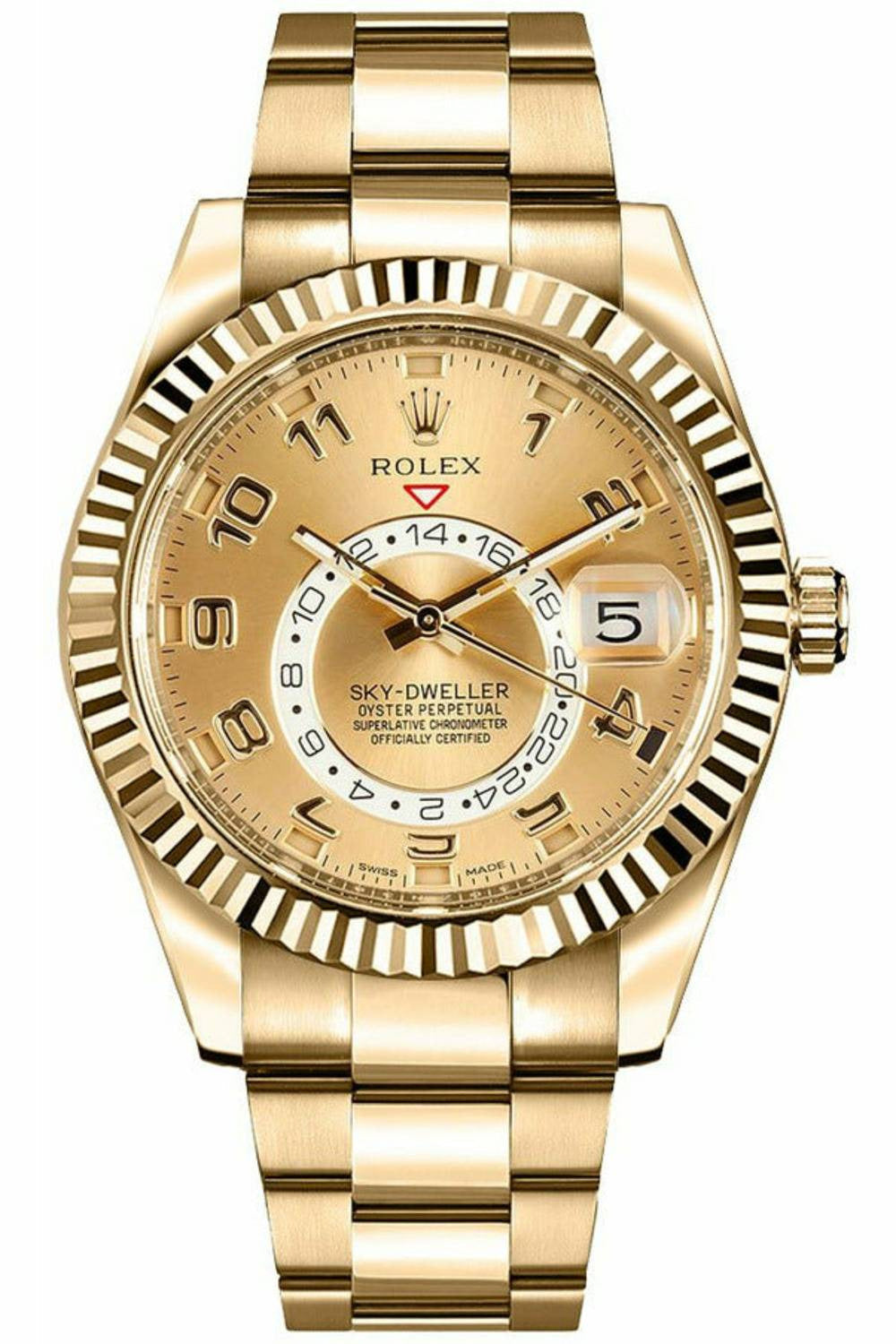 rolex sky-dweller men's gold watch 326938