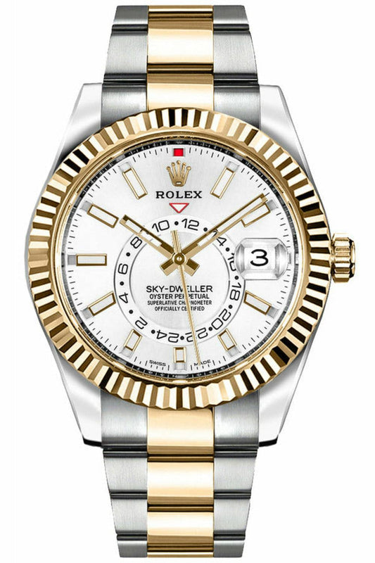 rolex sky-dweller white dial men's watch 326933-0009