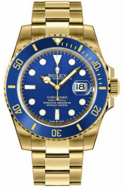 rolex submariner date solid 18k yellow gold 126618lb