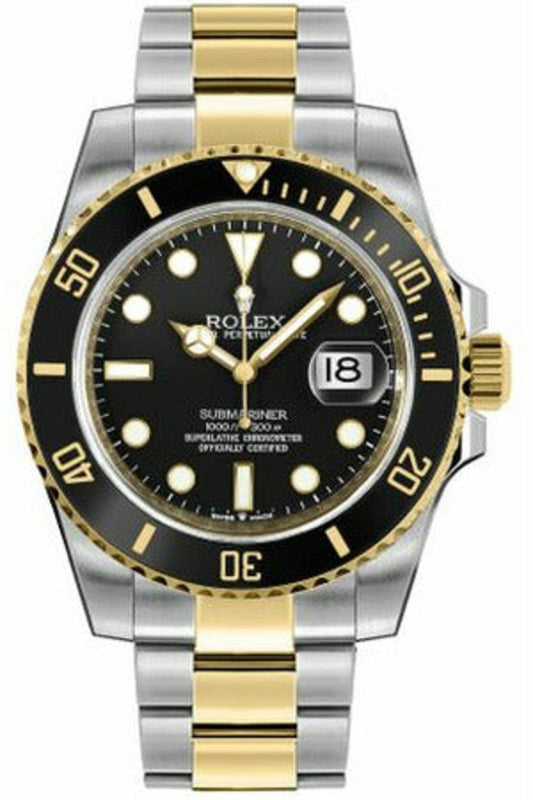 rolex submariner date two tone oyster bracelet 126613ln